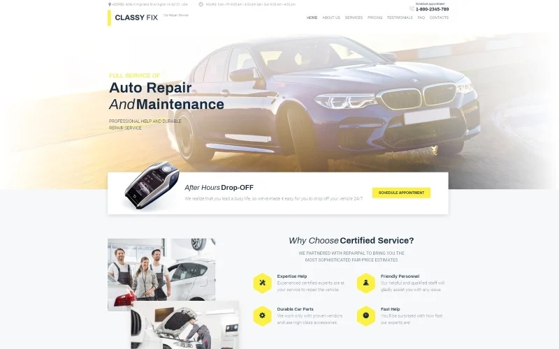 Business website for KVED 45.20 Local car service (service station + car painting)